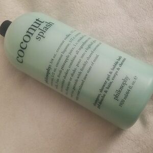Jumbo 64 oz Philosophy coconut splash 3 in 1 shampoo, shower gel and bubble bath